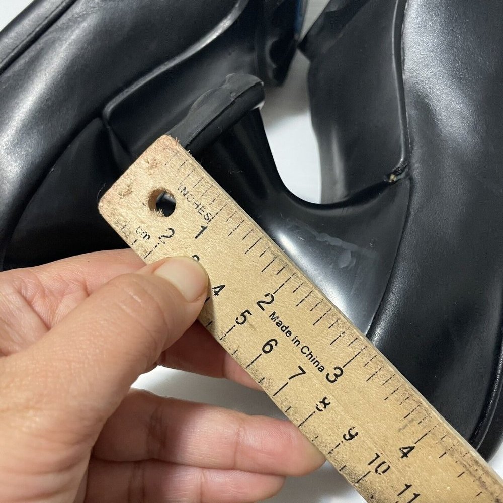 John Fluevog Mini Bebe Open-Toe Pumps Black Chunky Women’s Shoes Sz 10 - Picture 8 of 16